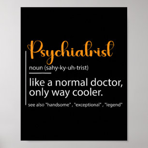 Póster Definición de Psiquiatra Doctor Especialista en Ps