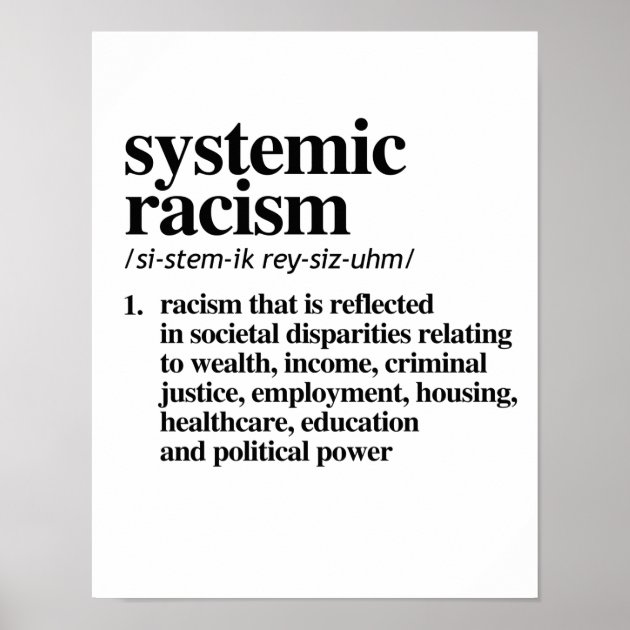 Póster Definición De Racismo Sistémico | Zazzle.es