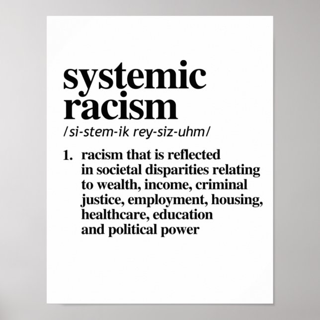Póster Definición de racismo sistémico (Frente)
