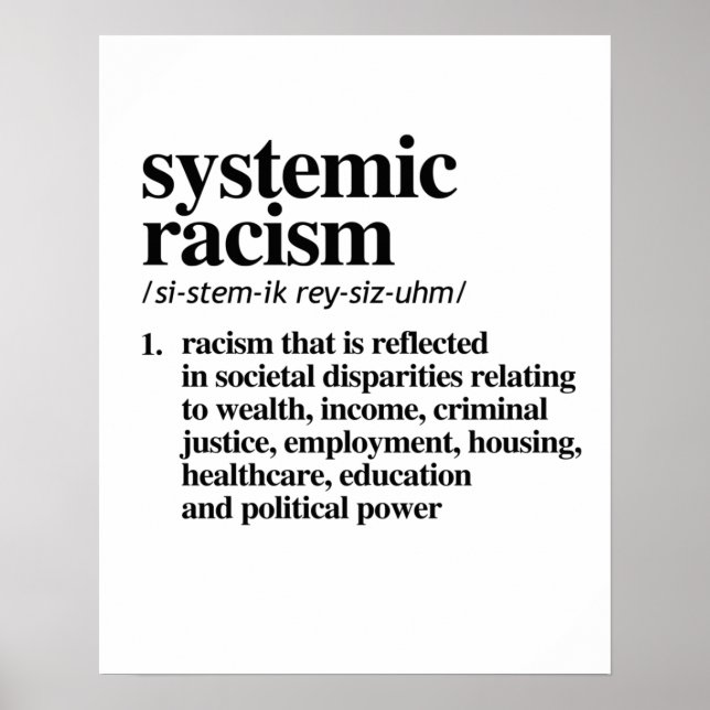 Póster Definición de racismo sistémico (Frente)