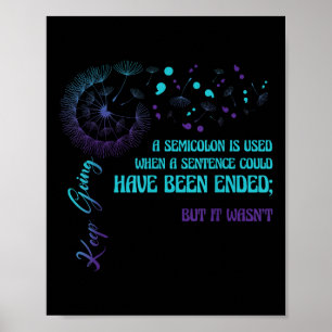 Póster Definición de semicolón Prevención del suicidio de