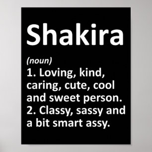Póster Definición de Shakira Nombre Personalizado Cumplea