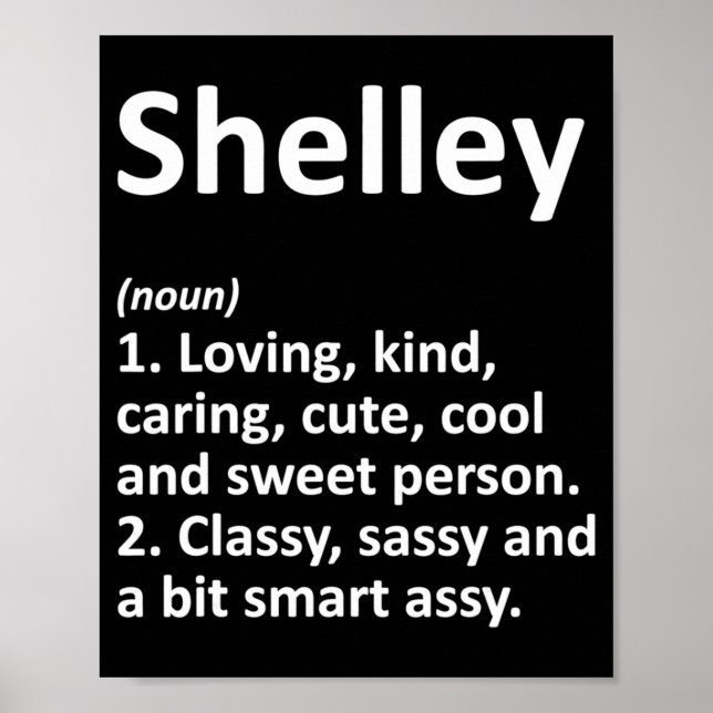Póster Definición de Shelley D Cumpleaños Divertido  (Frente)