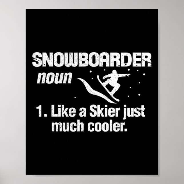 Póster Definición De Snowboard Significando Snowboarding  (Frente)