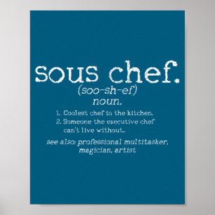 Póster Definición de Sous Chef de cocina Dicho Regalo div