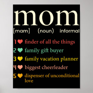 Póster Definición de sustantivo de mamá divertida mamá dí