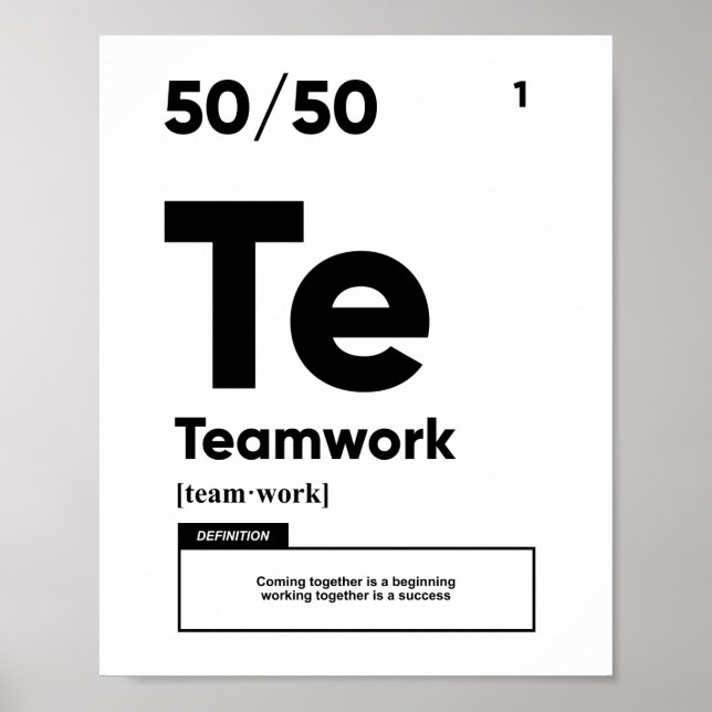 Póster Definición de trabajo en equipo | Motivación (Frente)