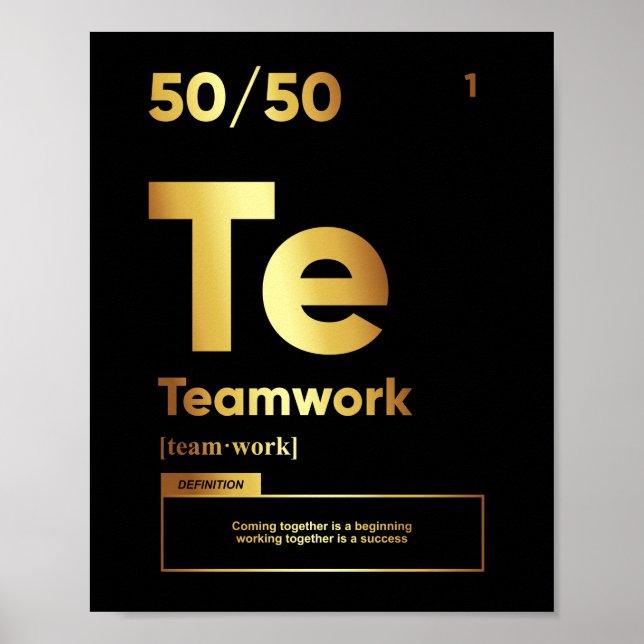 Póster Definición de trabajo en equipo | Poster motivacio (Frente)