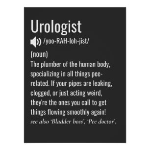 Póster definición de urólogo divertida urología