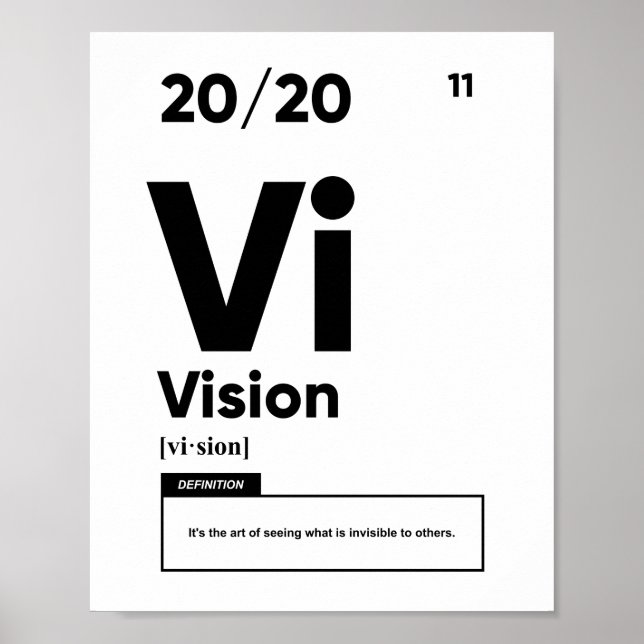 Póster Definición de visión | Poster motivacional (Frente)