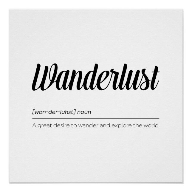 Póster Definición de Wanderlust (Anverso)