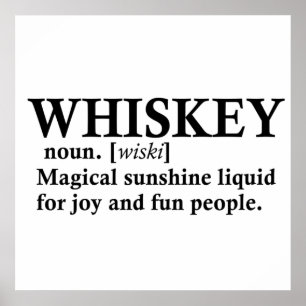 Póster definición de Whiskey divertidas frases de alcohol