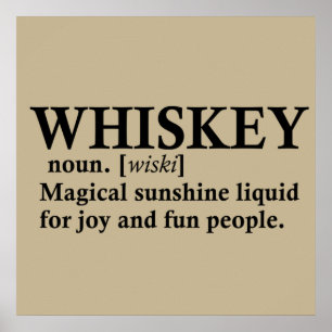Póster definición de whisky citas divertidas de whisky