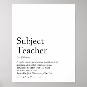 Póster Definición del Mejor Profesor del Mundo