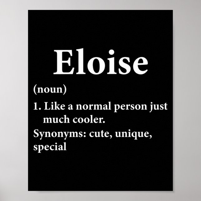 Póster Definición del nombre Eloise (Frente)