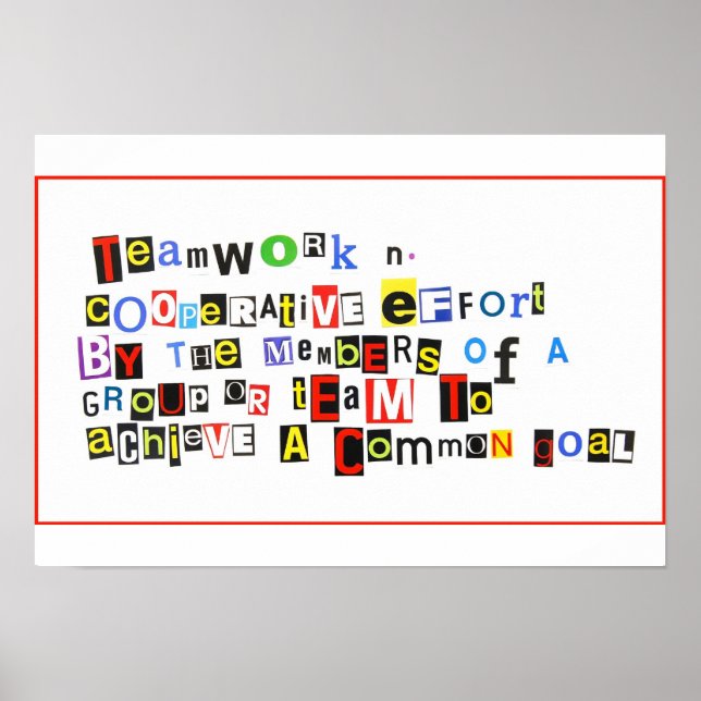 Póster Definición del trabajo en equipo (Frente)