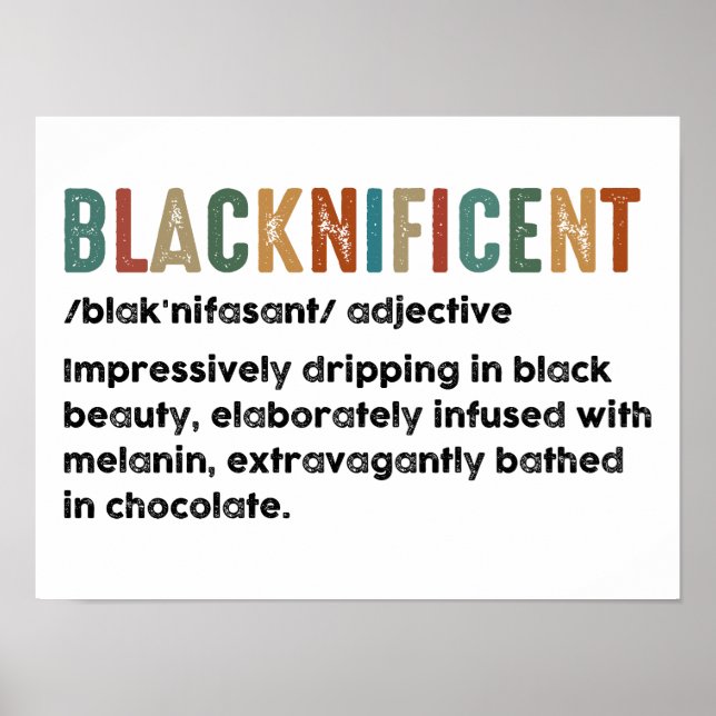 Póster Definición Divertida Blacknificent Mes de la Histo (Frente)