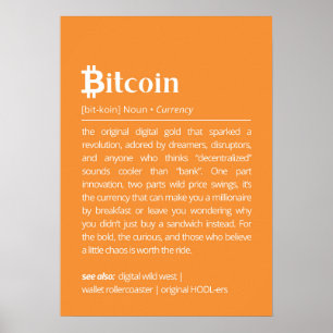 Póster Definición Divertida de Bitcoin