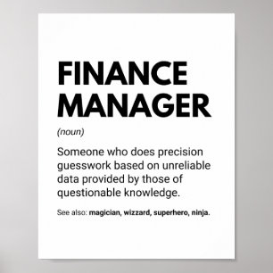 Póster Definición divertida de gerente de finanzas especi