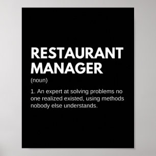 Póster Definición divertida de gerente de restaurante