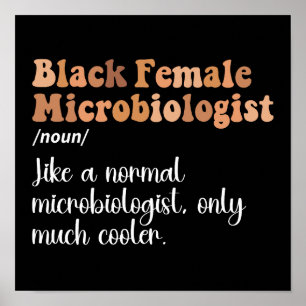 Póster Definición Divertida de Microbióloga Negra Femenin
