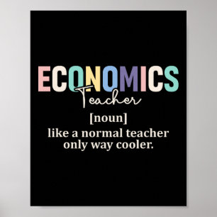Póster Definición divertida de profesor de economía retro