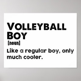 Póster Definición divertida de voleyball Boy