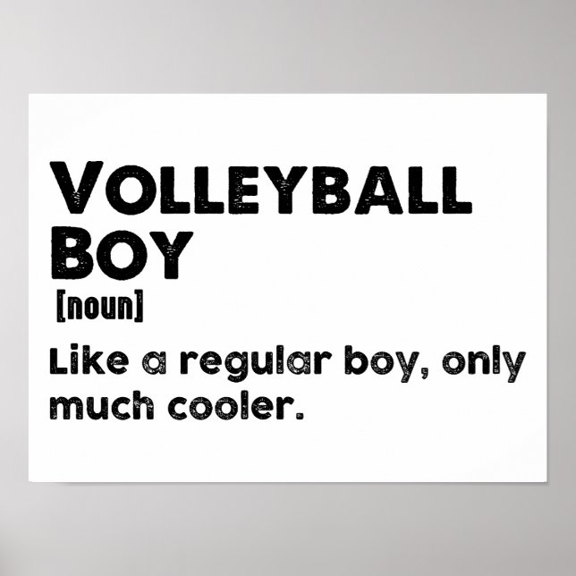 Póster Definición divertida de voleyball Boy (Frente)
