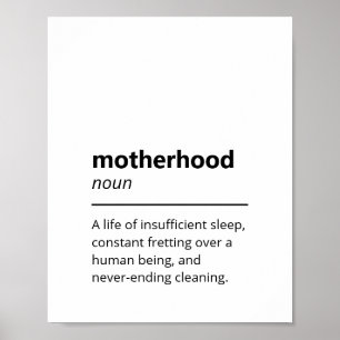 Póster Definición divertida del diccionario de maternidad