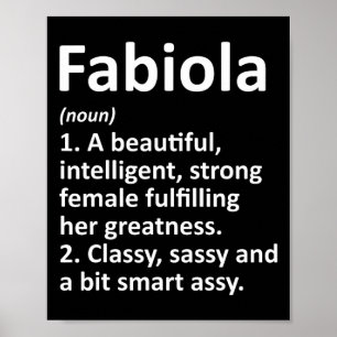Póster Definición Fabiola Nombre Personalizado Gracioso C