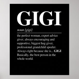 Póster Definición Gigi Abuela Día de la Madre Regalos M