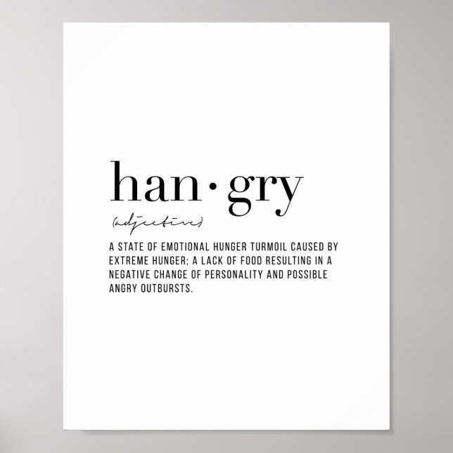 Póster Definición Hangry (Frente)