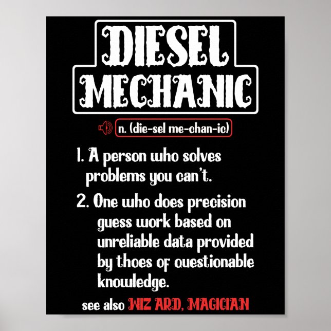 Póster Definición Mecánica Diesel (Frente)