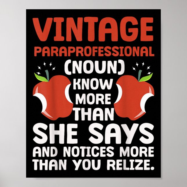 Póster Definición Paraprofesional del Orgullo Educativo (Frente)