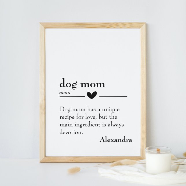 Póster Definición personalizada de madre de perro (Personalized Dog Mom Definition Poster)