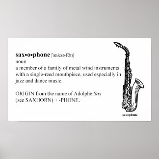 Póster Definición saxofónica