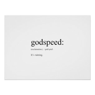 Póster Definiciones divertidas en inglés: Godspeed