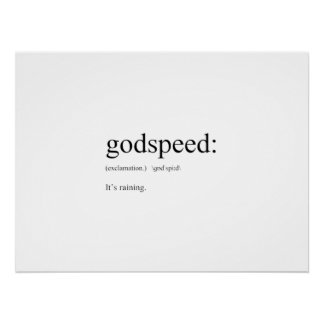 Póster Definiciones divertidas en inglés: Godspeed