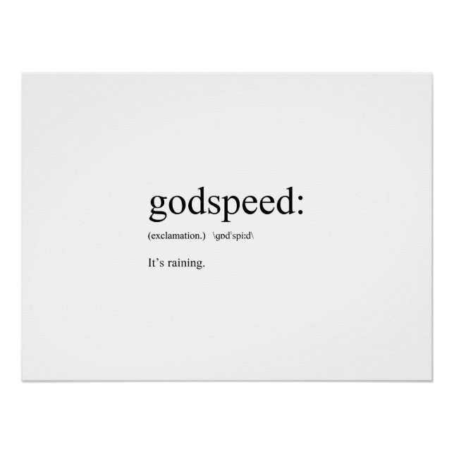 Póster Definiciones divertidas en inglés: Godspeed (Anverso)