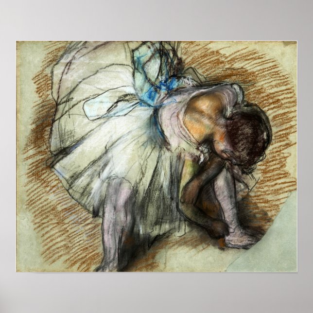 Póster Degas - Bailarina ajustando su zapato (Frente)
