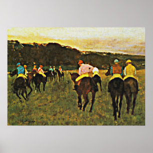 Póster Degas - Carreras en Longchamp