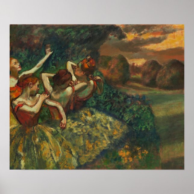 Póster Degas - Cuatro bailarinas (Frente)