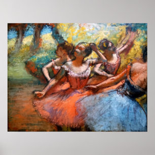 Póster Degas - Cuatro Bailarinas en el Escenario 1890