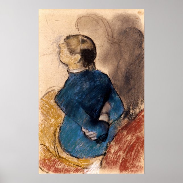 Póster Degas - Joven Mujer En Azul (Frente)