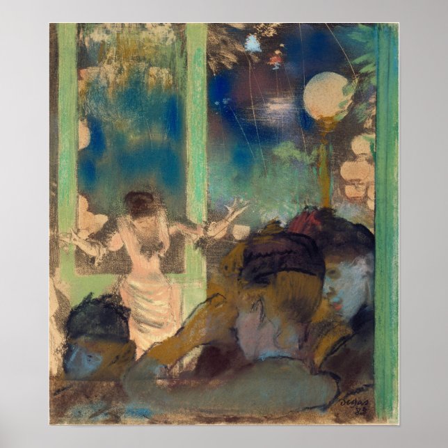 Póster Degas - Mademoiselle Becat, Cafe des Ambassadeurs (Frente)