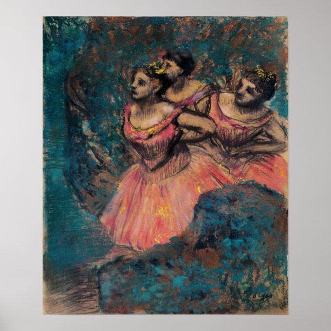 Póster Degas - Three Dancers In Red Costume (Frente)
