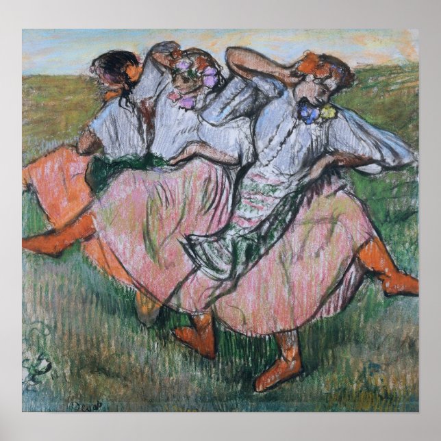 Póster Degas - Tres bailarinas rusas (Frente)