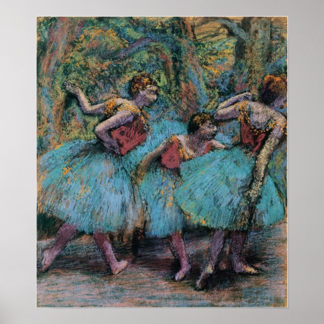 Póster Degas - Tres Bailarines (Bódices Rojos de Tutus Az (Frente)
