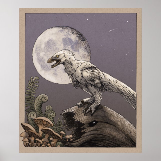 Póster Deinonicus y la Luna (Frente)