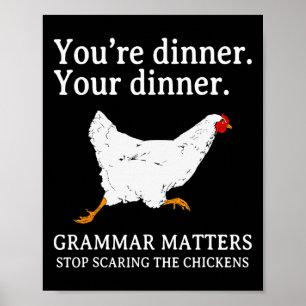 Póster Deja de asustar a los pollos Gramática inglesa div